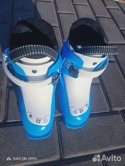 Ботинки, лыжи 80, палки детские