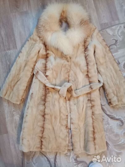 Шуба норковая стриженная с песцом