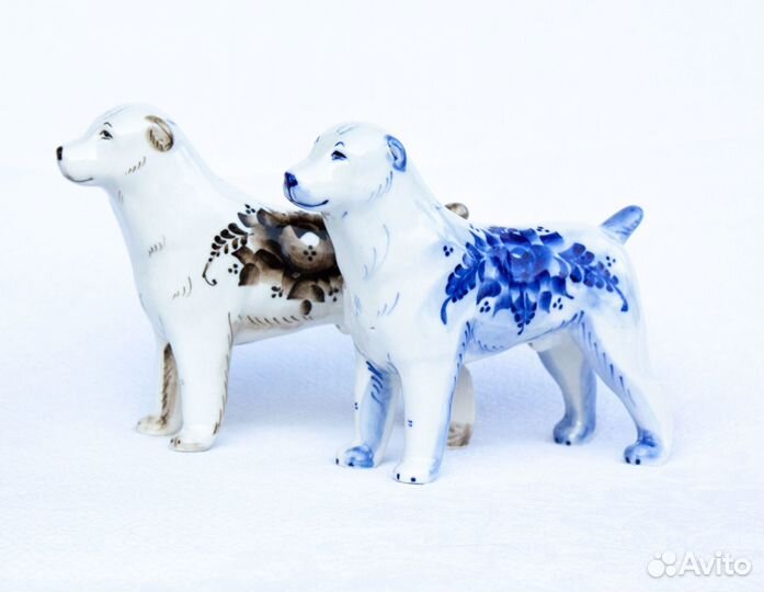 Фарфоровая статуэтка Алабай фарфор гжель