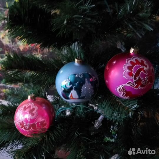 Стеклянные елочные игрушки СССР