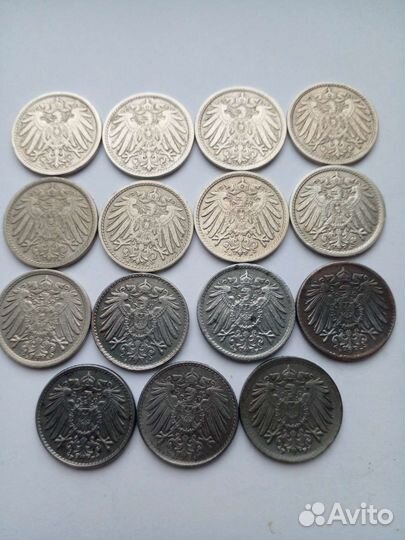 10 и 5 пфеннигов Германии 1890-1922