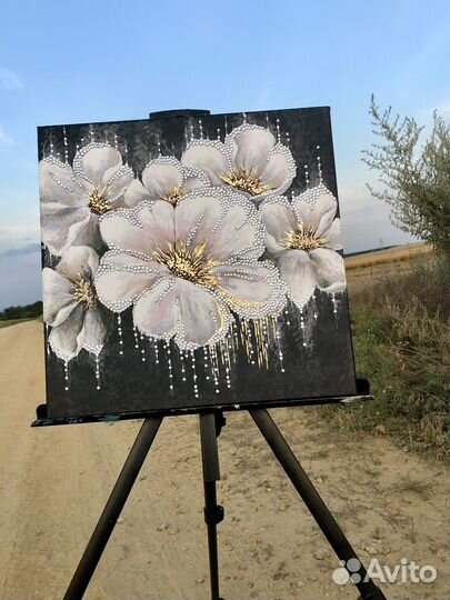 Интерьерная живопись картина со стразами