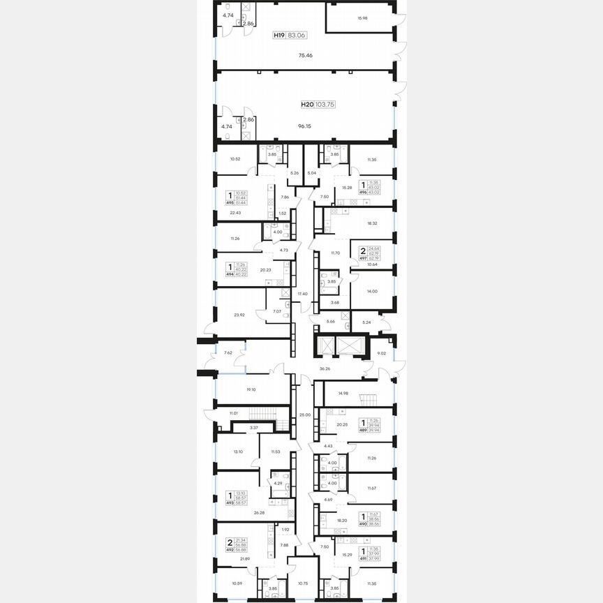 2-к. квартира, 62,2 м², 1/15 эт.
