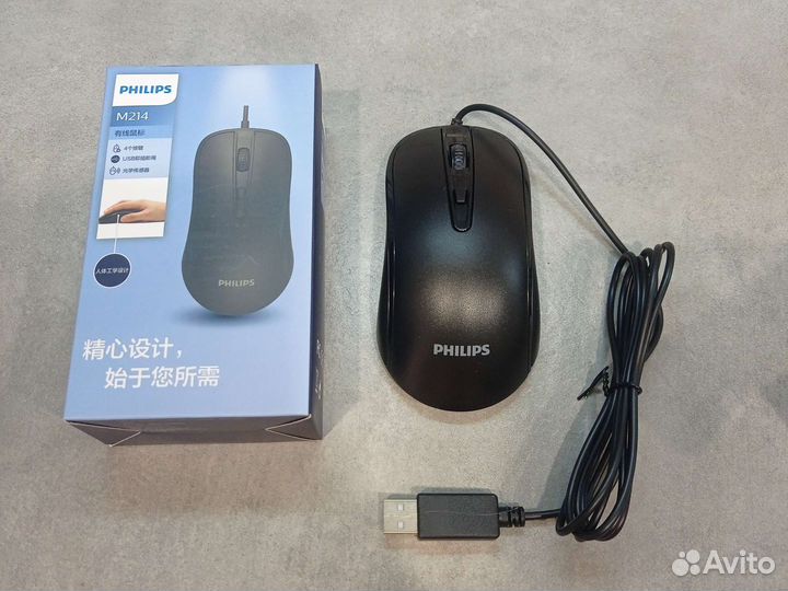 Проводная оптическая мышь Philips SPK7214