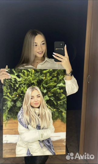Портрет по фотографии, печать на холсте