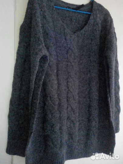 Нов жен. пуловер с косами и V-обр вырезом 48-50 рр