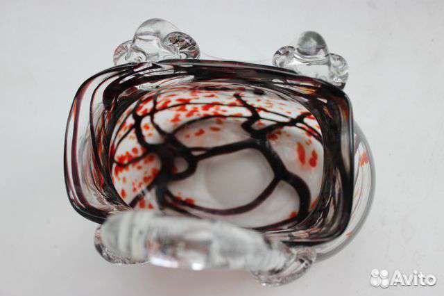 Вазы сумочка цветное стекло