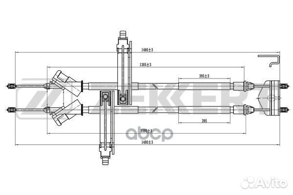 Трос стояночного тормоза Ford Focus 01- bz-1147