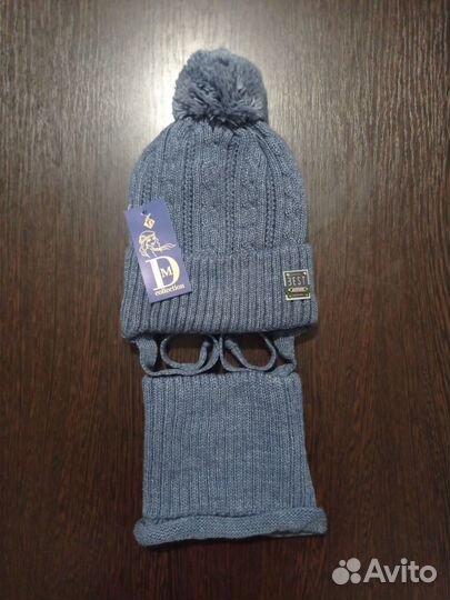 Комплект шапка и снуд для мальчиков, зимний