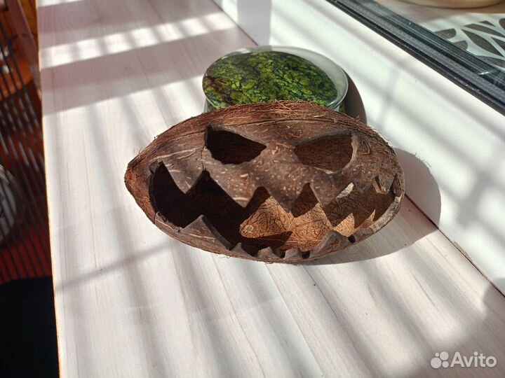 Домик, грот укрытие для аквариума из кокоса