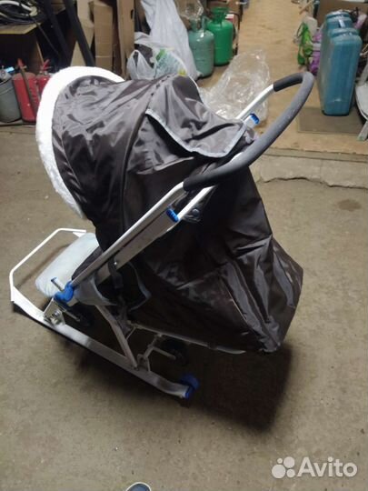 Детские санки коляска с колесами