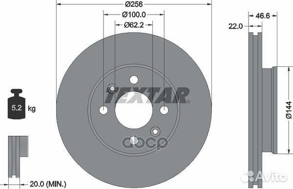 Диск тормозной передний hyundai accent III 05