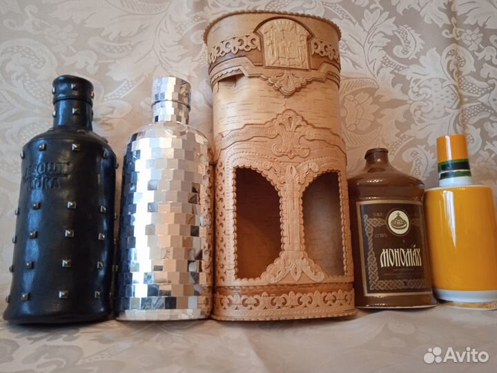 Бутылка коллекционная Чехол Абсолют футляр береста