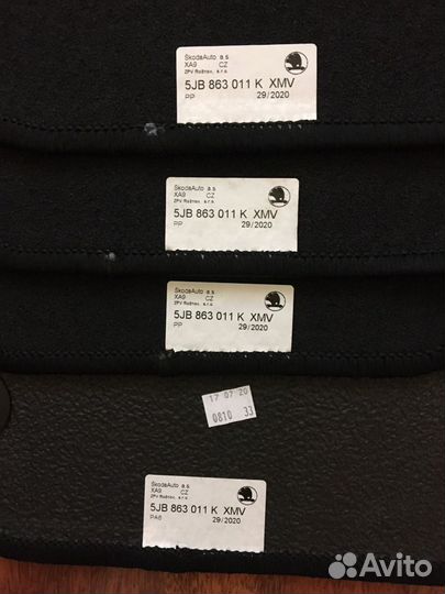 Оригинальные текстильные коврики для Skoda. 5J