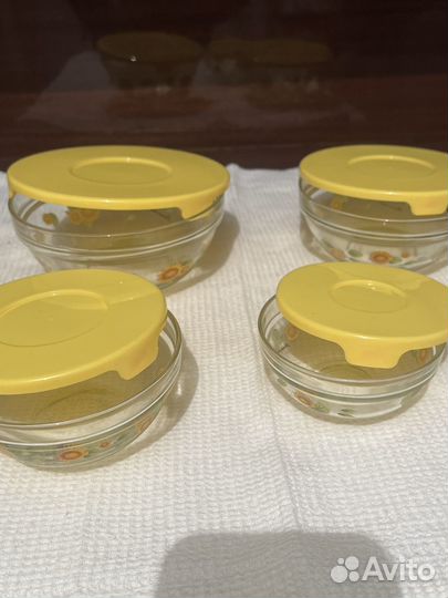 Салатники -миски стеклянные с крышками