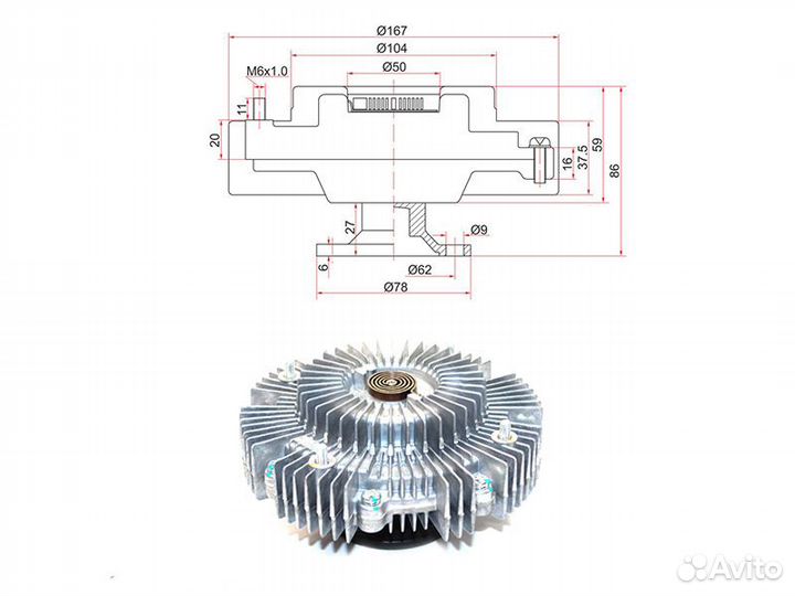 Вискомуфта toyota townace,liteace 3C-TE