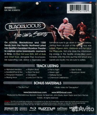 Blackalicious / 4/20 Live In Seattle (Blu-ray)