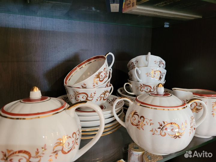 Чайный сервиз Дулево Золотое кружево, тюльпан