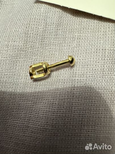 Новая одиночная серьга Лимонное золото