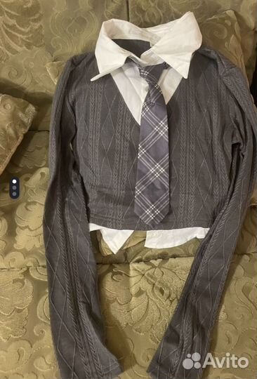 Рубашка укороченная с галстуком