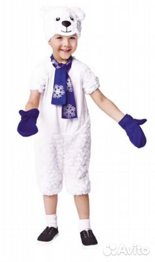 Костюм белого медвежонка, размер 98-104