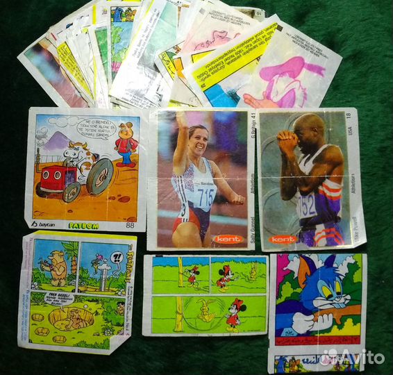 Вкладыши от жвачек 90-х годов, наклейки, тату