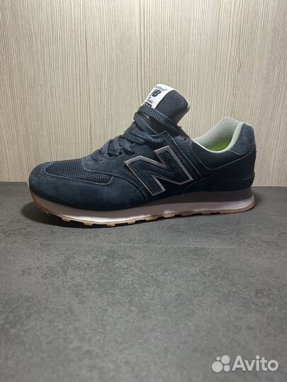 Кроссовки мужские new balance 574 navy 43 замш