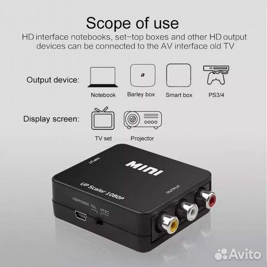 Конвертер переходник с hdmi на 3RCA (тюльпаны AV)