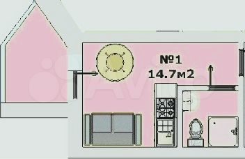 Доля в квартире-студии, 14,5 м², 2/10 эт.