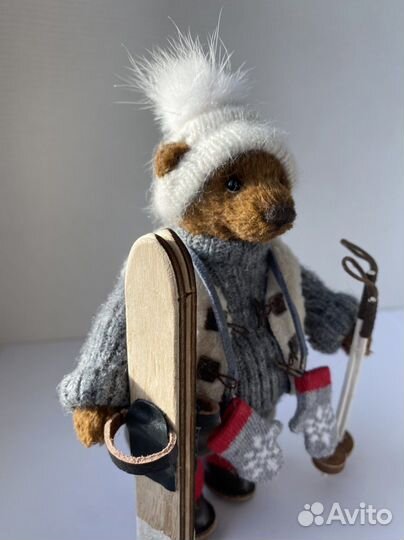 Мишка тедди ручная работа Женёк-лыжник