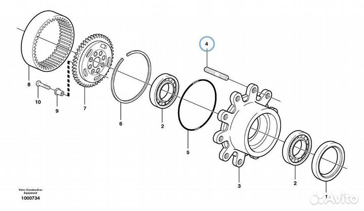 130679 Шпилька колеса экскаватор погрузчик