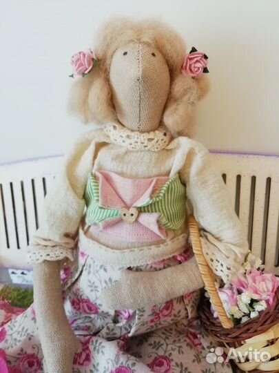 Кукла тильда в стиле Бохо-Розочка