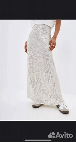 Юбка с паетками черная и белая