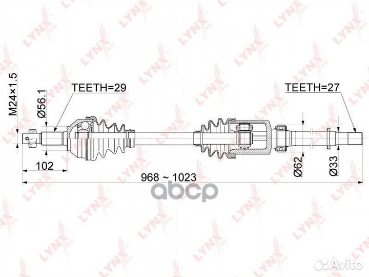 Привод в сборе перед прав CD1124 lynxauto