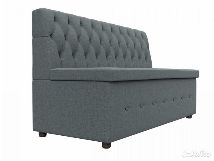 Диван кухонный прямой Вента, рогожка, амур серый