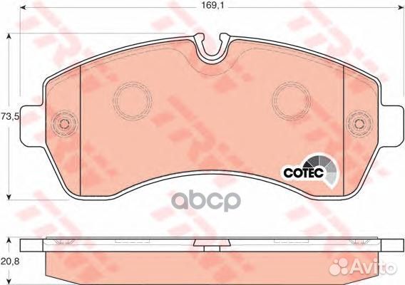 Колодки тормозные дисковые перед GDB1696 TRW