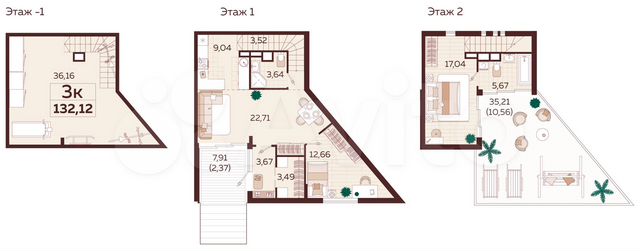 3-к. квартира, 135,8 м², 1/1 эт.