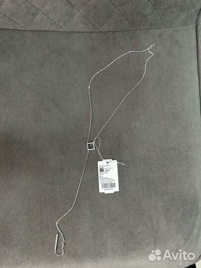 Колье галстук цепочка серебро