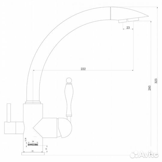 Смеситель для кухни Swedbe Selene Plus К8043М