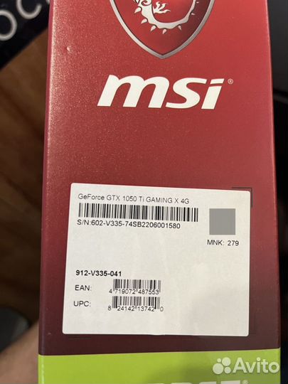 Новая MSI GeForce GTX 1050 Ti gaming X 4G