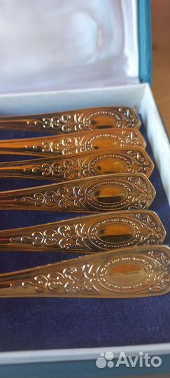 Ложки чайные мельхиоровые позолоченные