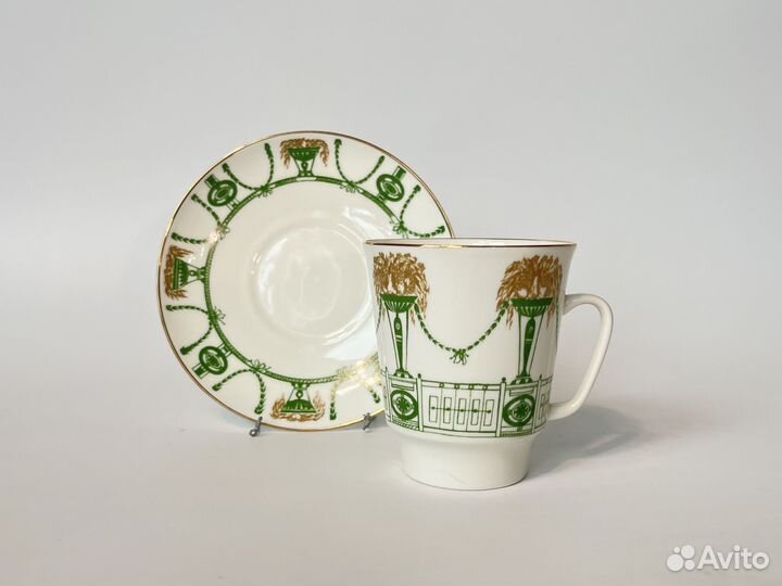 Чайная пара фарфор СССР лфз Дулево