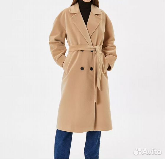 Пальто женское 42 44 бежевое