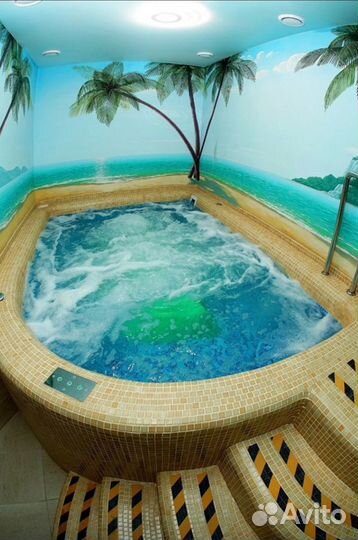 Баня с джакузи в коттедже. Бильярд. Караоке