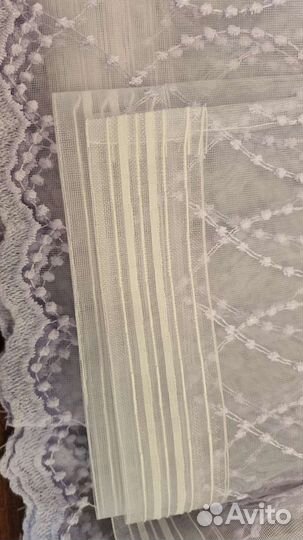 Тюль с вышивкой готовый на шт. ленте