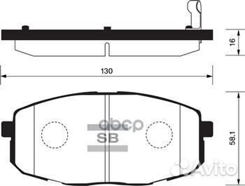 Колодки тормозные передние sangsin brake SP1162