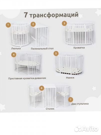 Кроватка трансформер 7 в 1