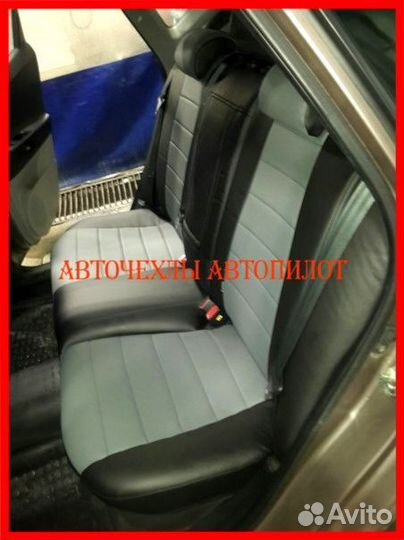 Чехлы Автопилот Kia Ceed 1 из экокожи чёрно-серые