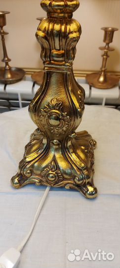 Антикварная настольная электричесская лампа