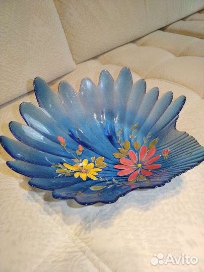 Салатник цветное стекло